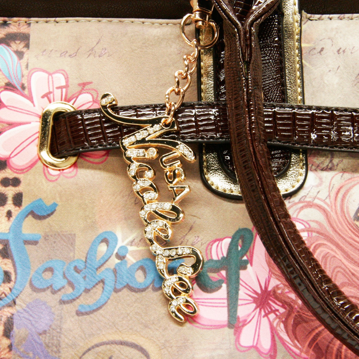 NICOLE LEE Rhinestone Keychain - Stylish Sparkling Key Ring for Women, Perfect for Keychains, Purses & Gift Giving