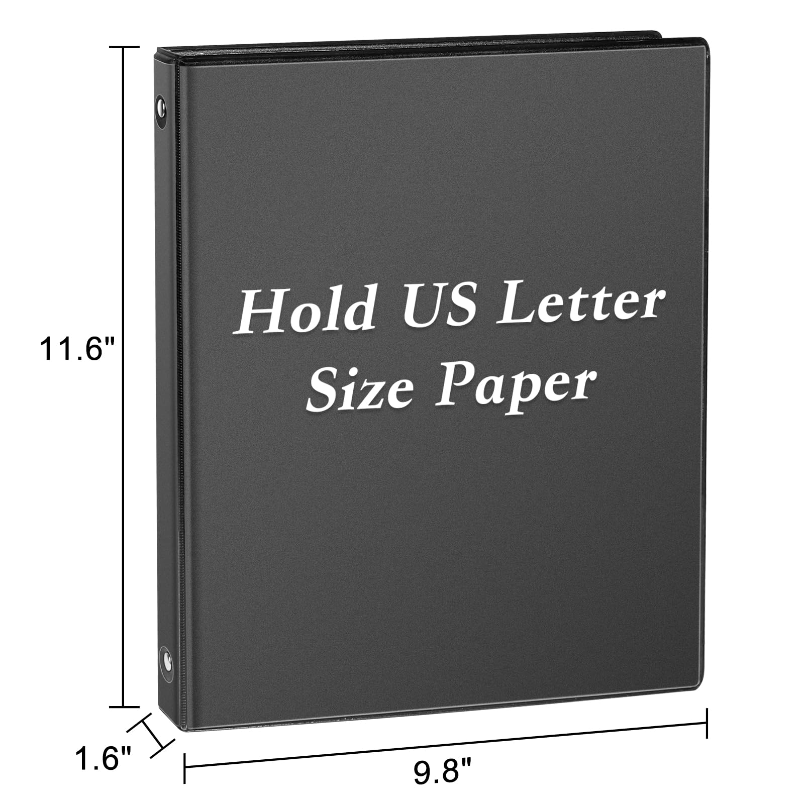 1-Inch Round Ring Binder 12-Pack - Black 3-Ring Binder for Letter Size Paper, School Supplies, Office Organization & Presentation Documents | Durable for Classroom, Work & Home Use