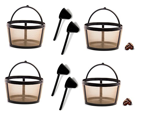 Replacement Permanent 4-Cup Coffee Filter for Mr Coffee 6659 - Gold Tone TF5-RB Compatible Filter with Large Scoop - Perfect for Home & Office Coffee Brewing