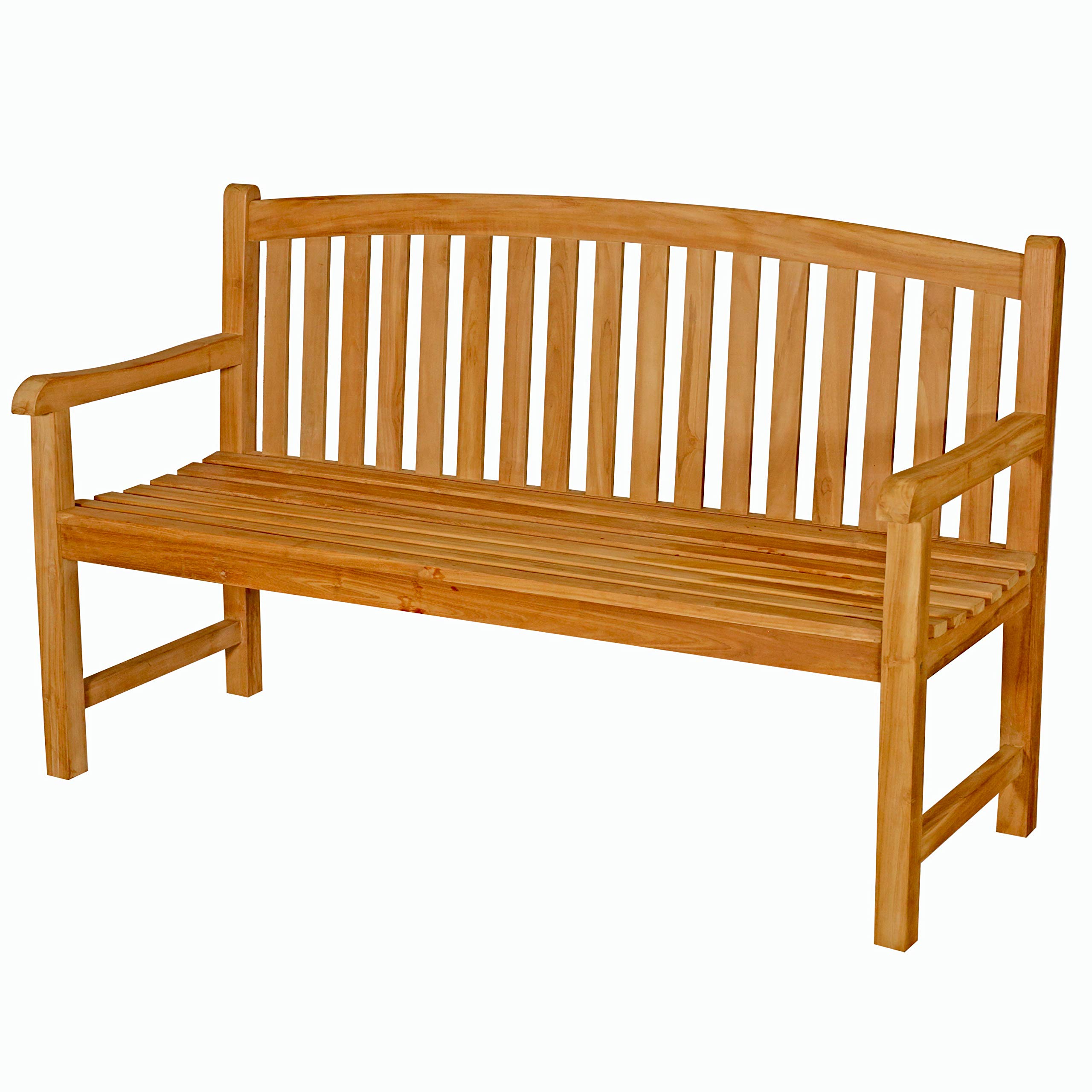 Premium 5-Foot Solid Teak Outdoor Patio Bench - Seven Seas Teak Acapulco Style - Weather-Resistant Garden Furniture for Poolside, Deck or Backyard Relaxation