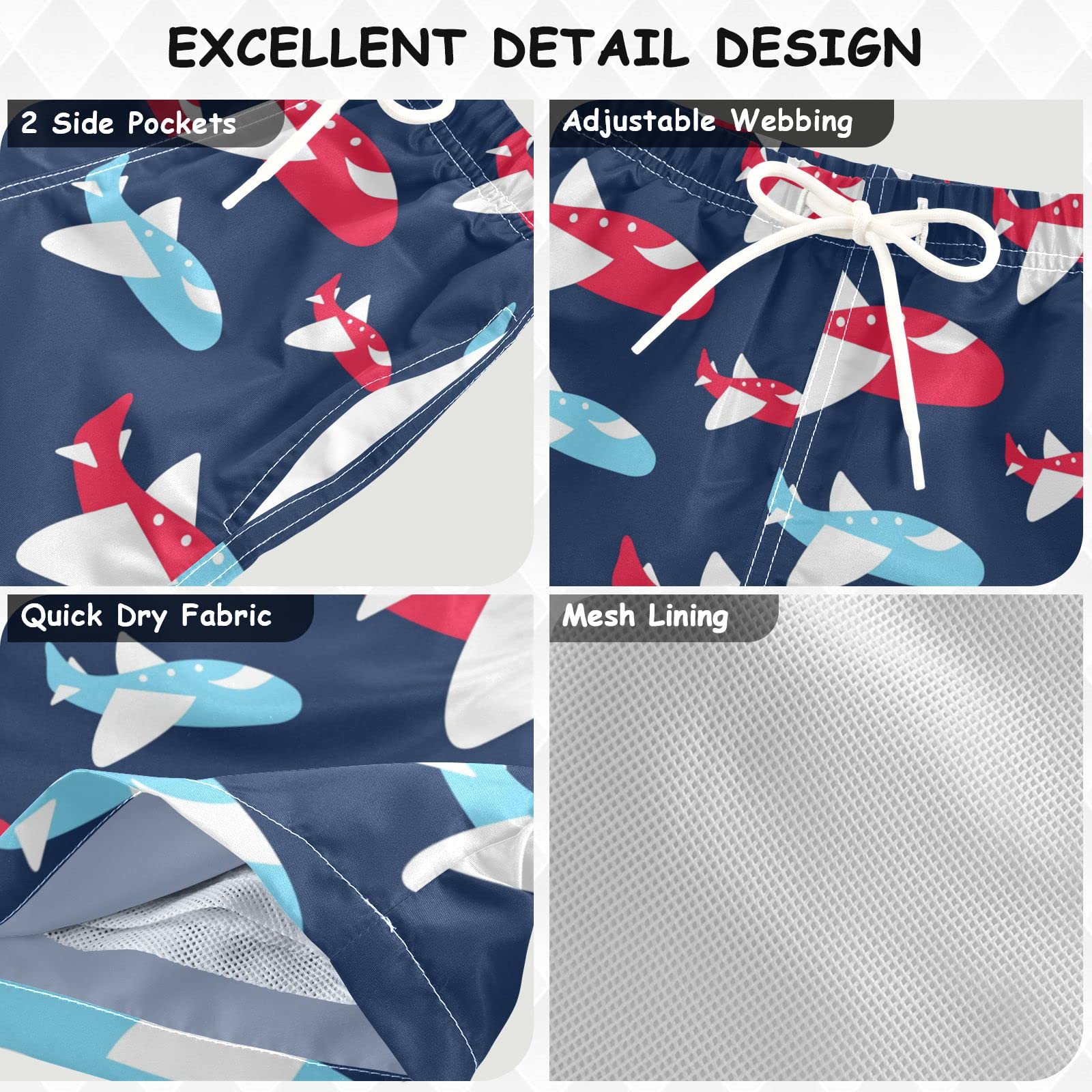 **Cute Crab Print Boys Swim Trunks - Toddler Swim Board Shorts for Kids | Beach, Pool & Summer Water Play**