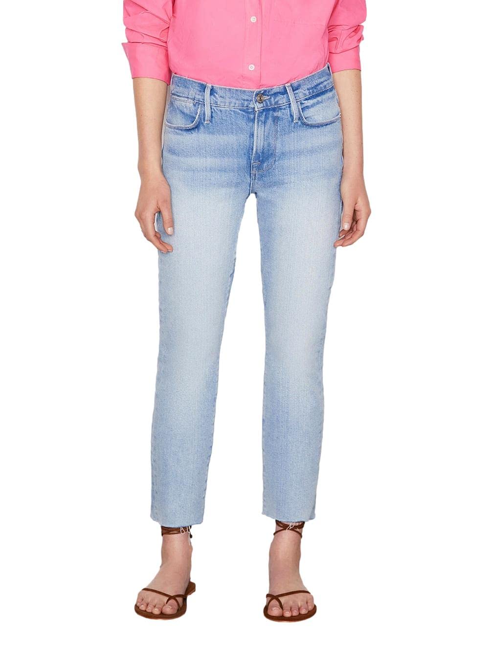 FRAME Le High Straight Jeans for Women - High Waist Slim Fit Denim Pants | Perfect for Casual Wear, Office Outfits & Night Out Looks
