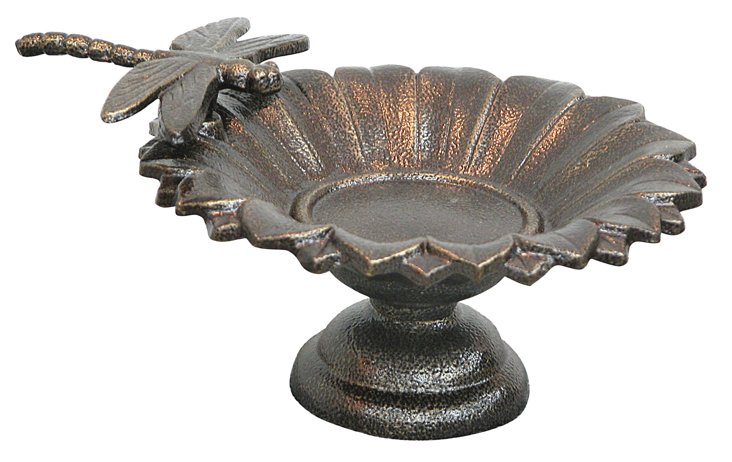 Innova Hearth and Home Dragonfly Tabletop Birdbath - Decorative Garden Accent for Outdoor Patio, Deck, or Balcony - Attracts Birds & Enhances Backyard Decor