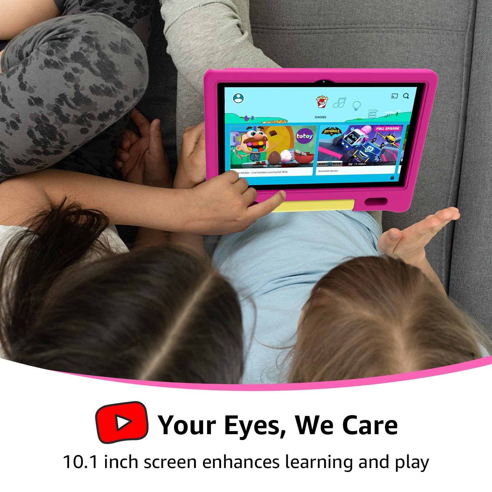 **10 Inch Kids Tablet with Android 13 | Google Kids Space, Pre-Installed Educational Apps & Parental Control | Perfect for Learning, Games & Safe Screen Time (Red)**