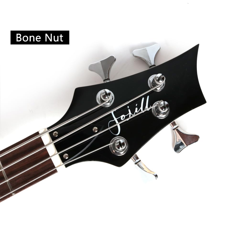 Full Size FBIB-60 Electric Bass Guitar 4 String Right Handed with Gig Bag (Pink) - Perfect for Beginners, Live Performances & Studio Recording