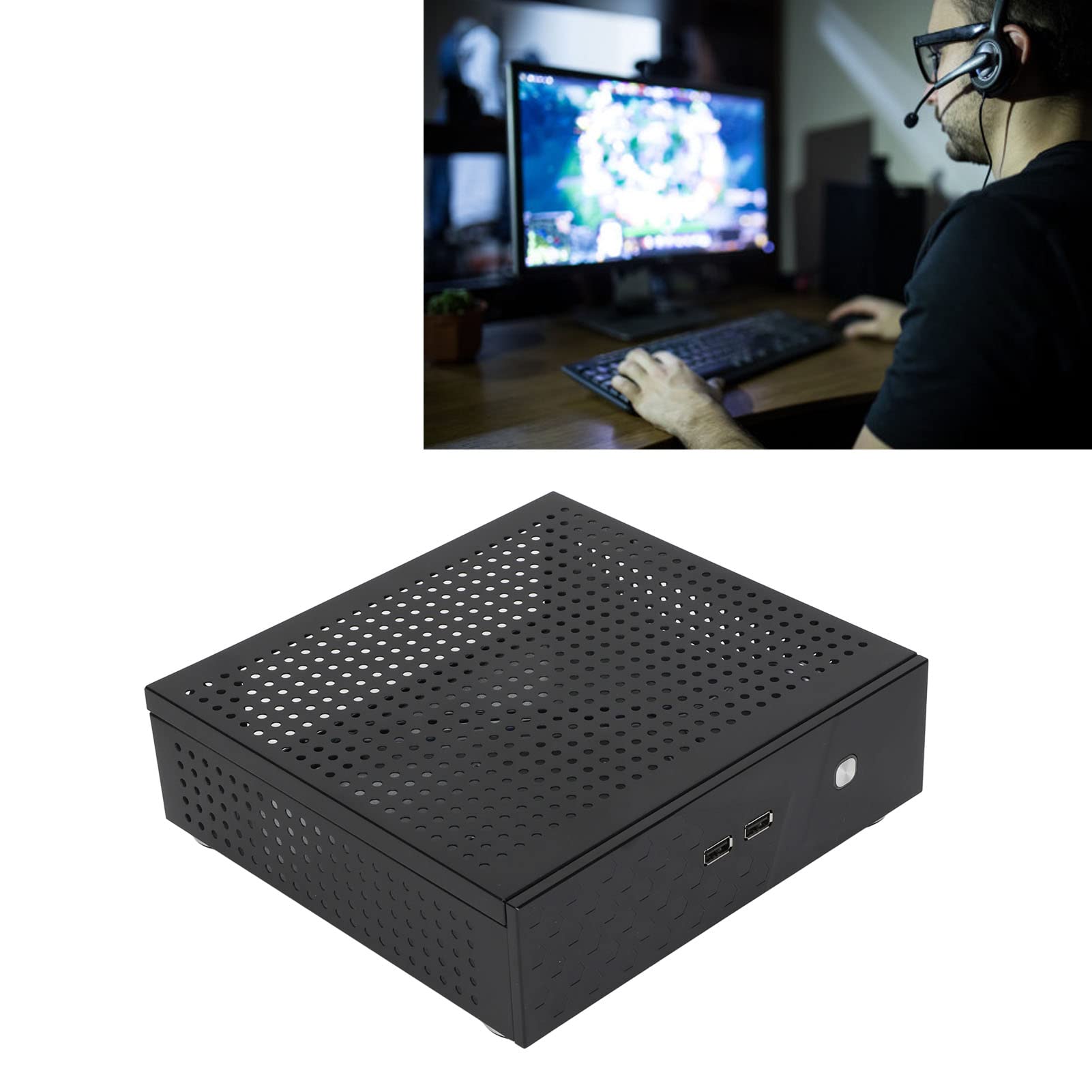 Aluminum Alloy Mini ITX Computer Case - Compact HTPC Chassis with Excellent Heat Dissipation & Expansion Slots | Perfect for Home Theater PCs, Hotel Computers & Self-Service Terminals
