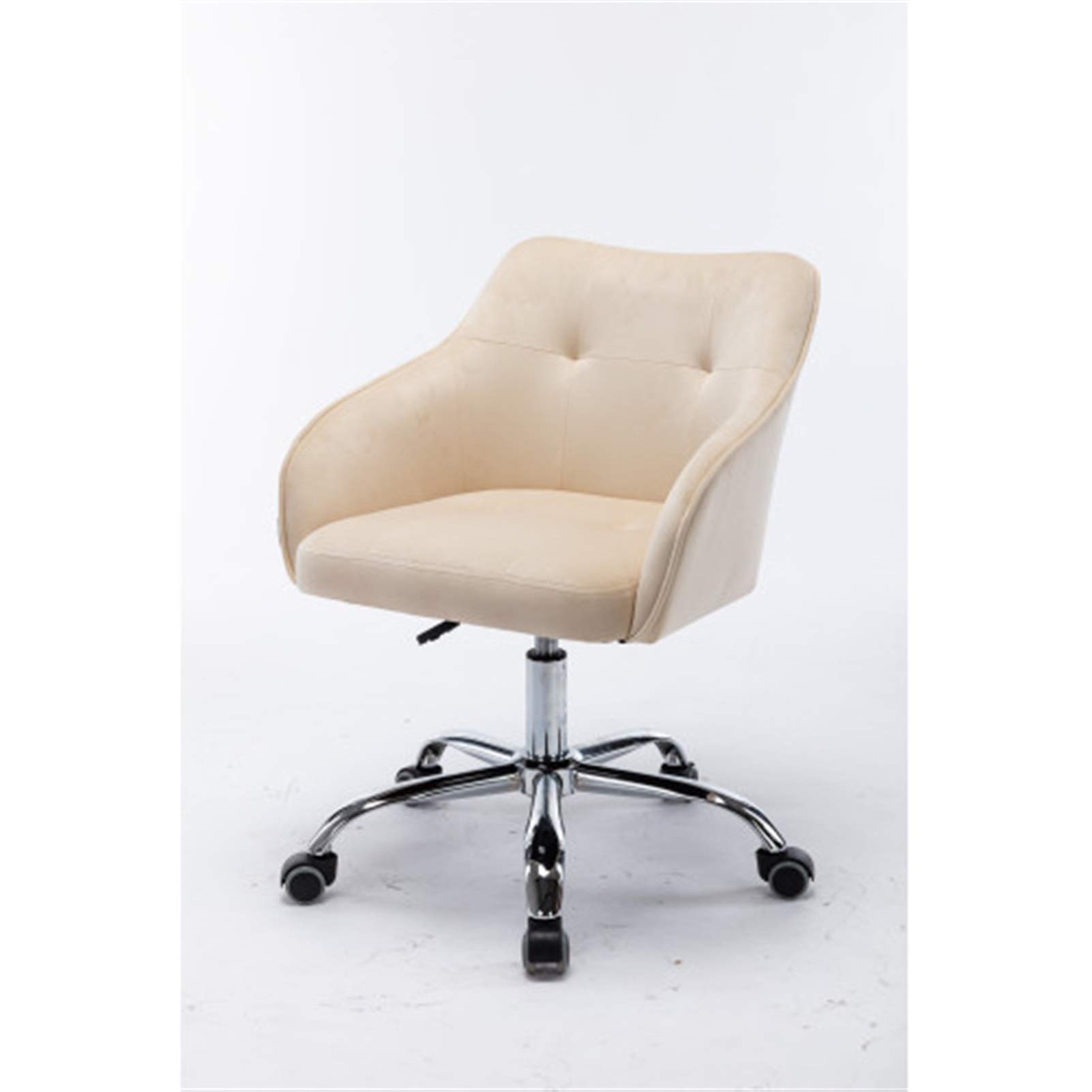 Coolmore Swivel Office Chair - Modern Ergonomic Desk Chair for Home Office, Living Room & Bedroom - Ivory Fabric Upholstery - Perfect for Work, Study & Relaxation