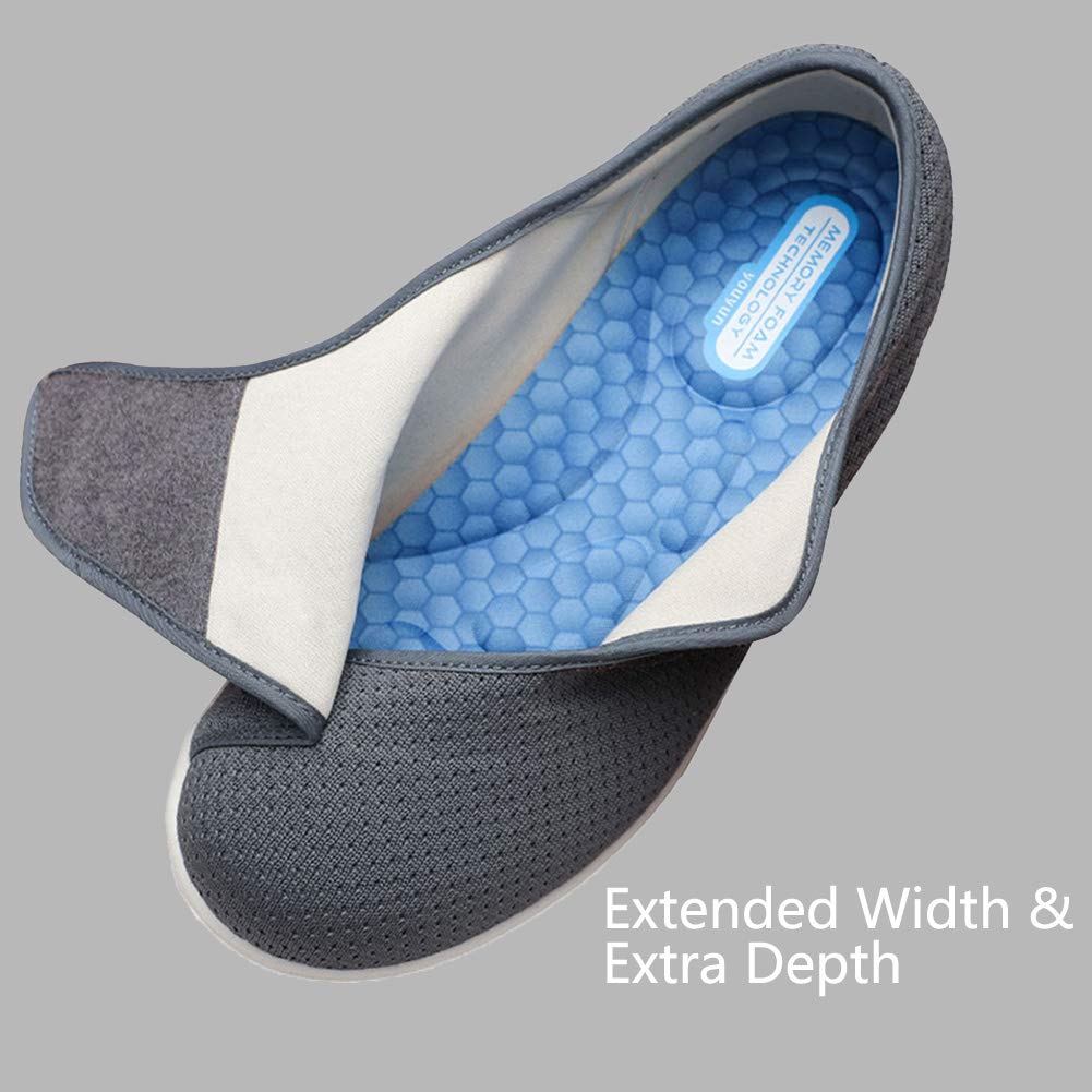 **Men's Extra Wide Diabetic Walking Sneakers – Adjustable Closure, Lightweight & Supportive for Swollen Feet, Edema – Ideal for Casual Wear, Daily Walking & Foot Comfort**