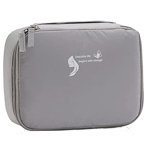 Dhavl Nylon Travel Cosmetic Bag - Zippered Makeup Pouch with Adjustable Compartment for Women & Girls | Perfect for Travel & Daily Use