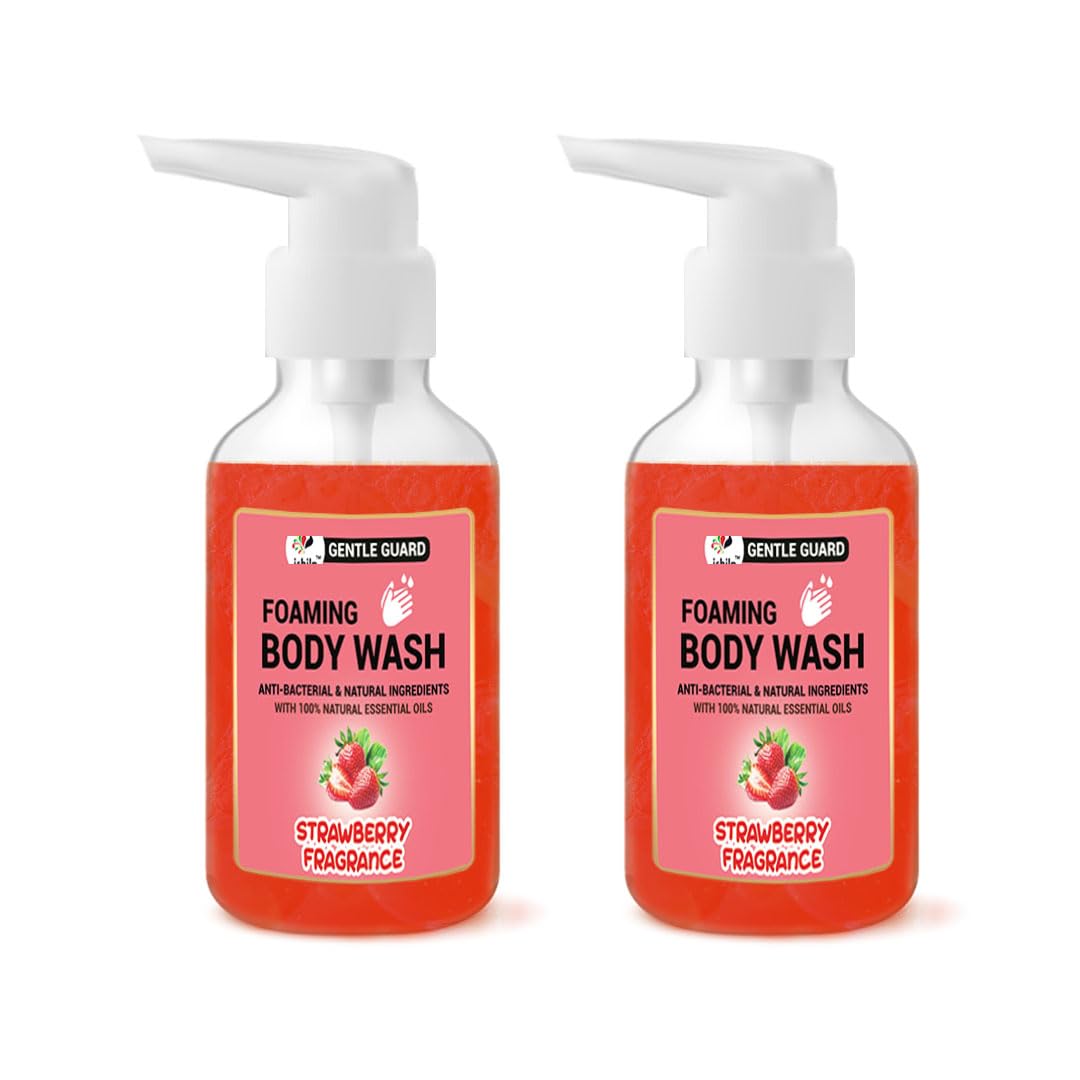 iShilp Strawberry Foaming Body Wash for Soft Skin - Moisturizing Hand Wash with Rich Lather & Essential Oils | 200ml (Pack of 2) | Perfect for Daily Shower, Spa Day & Gift Sets