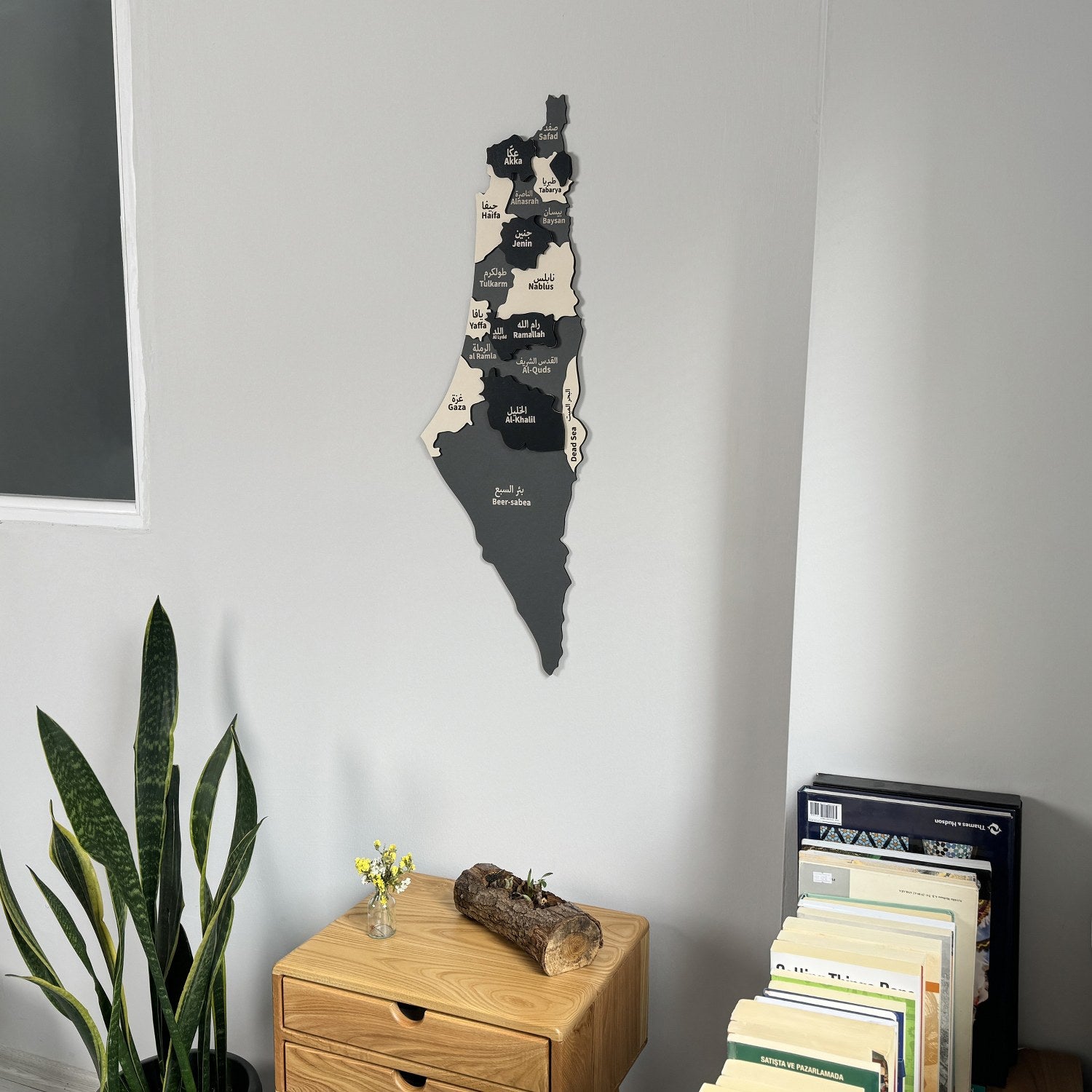 Palestine Map Wall Art - Handmade Wooden Wall Decor - Perfect Gift for Palestinian Friends & Home Decor - Ideal for Living Room, Office & Cultural Displays