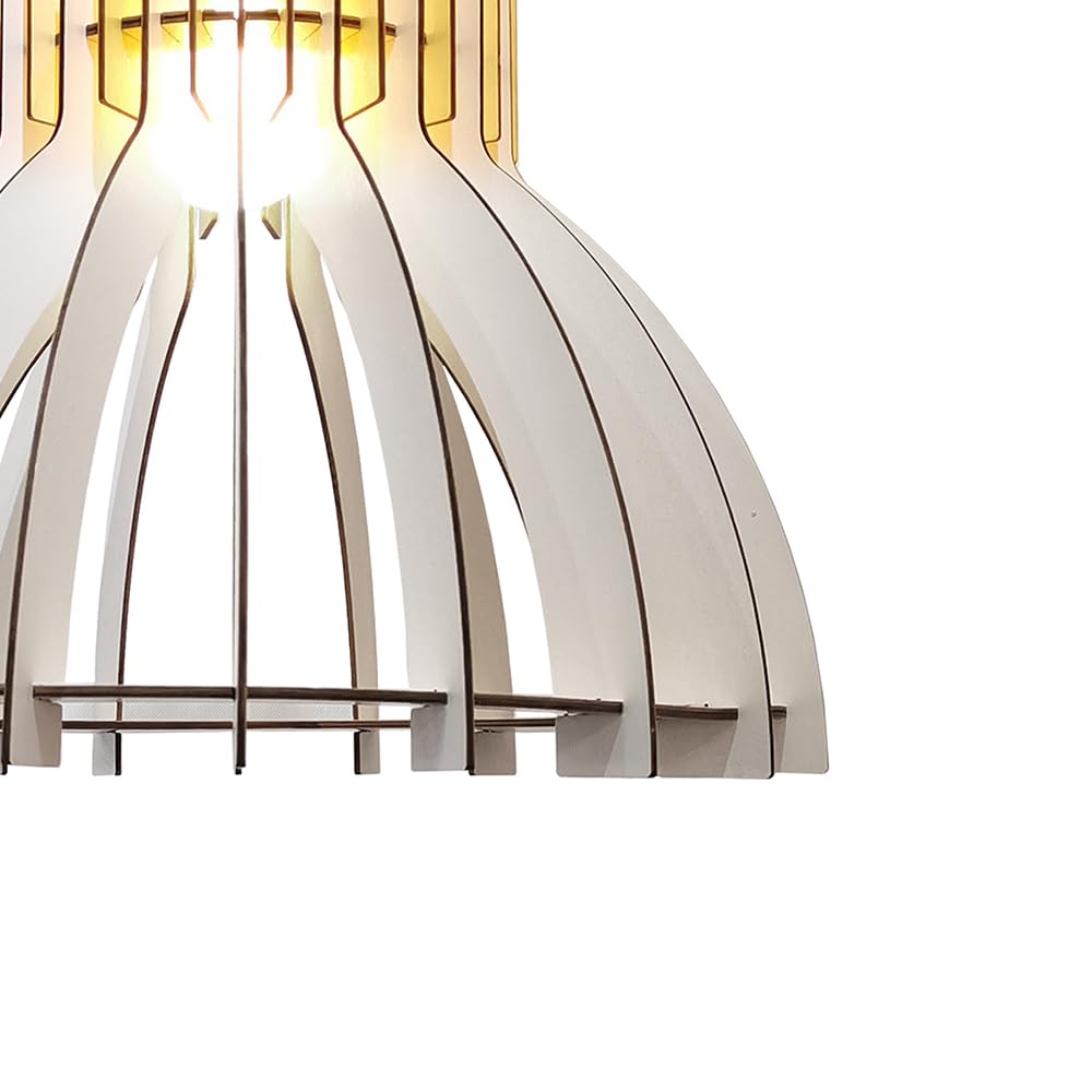 JU05P16WH 1-Light Single Pendant Light Fixture in White - Modern Minimalist Hanging Light for Kitchen Island, Dining Room & Bedroom