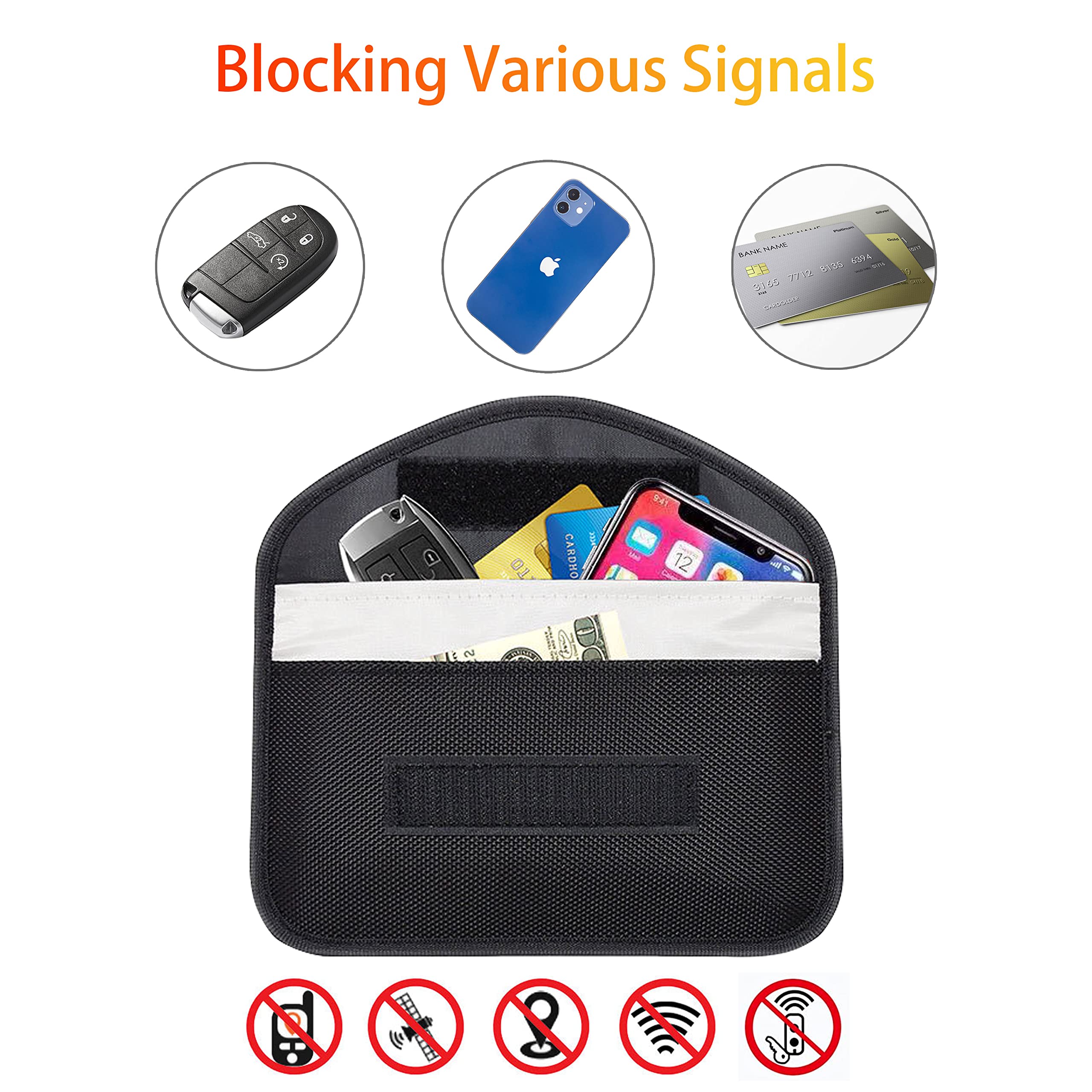 Faraday Bag for Key Fob & Phone - RFID Signal Blocking Pouch for Car Keys, Credit Cards & Electronics - Anti-Theft Protection for Vehicles & Personal Data - Perfect Gift for Men (Home, Office & Travel Use)