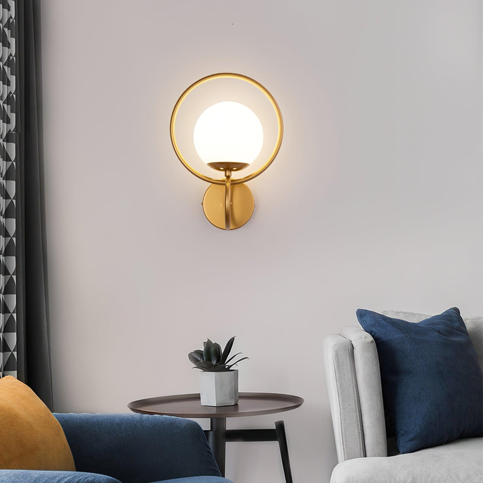 Circle Global Wall Lamp - Modern LED Sconce Light Fixture for Living Room, Bedroom & Hallway | Energy-Efficient Indoor Lighting