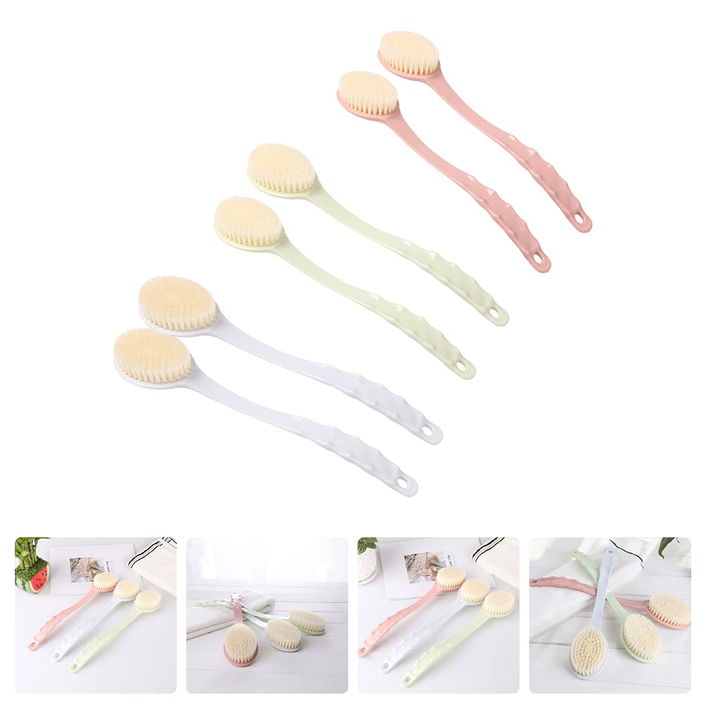 6 Pcs Long-handle Cleaning Brushes for Home & Massage Use