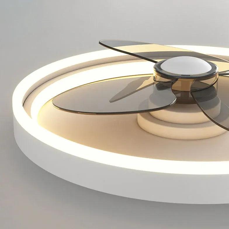 Modern Round Black Ceiling Fan with Light - Perfect for Bedroom, Living Room & Home Office Cooling & Lighting