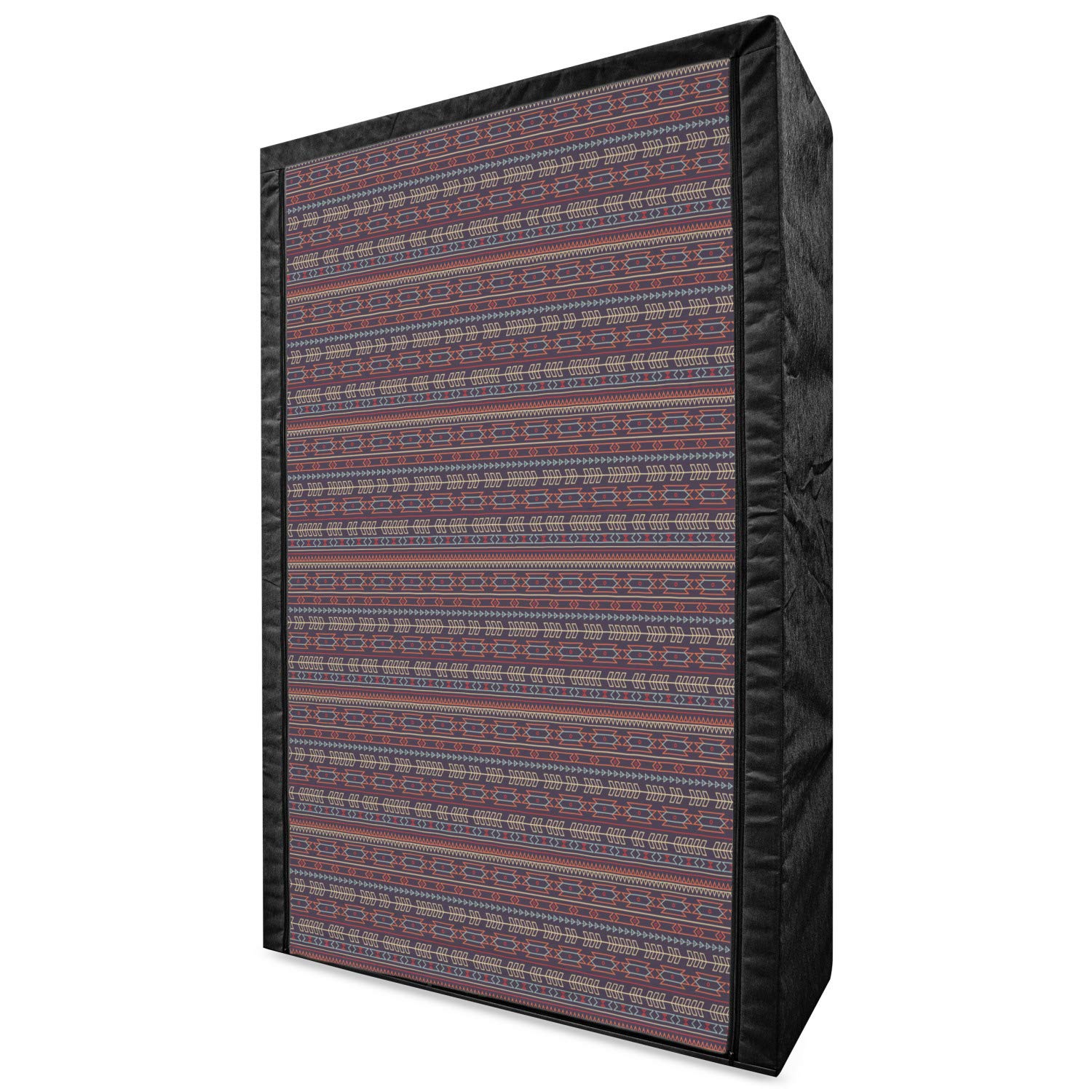 Ambesonne Ethnic Portable Fabric Wardrobe with Folklore Arrow & Triangle Pattern - 42.5