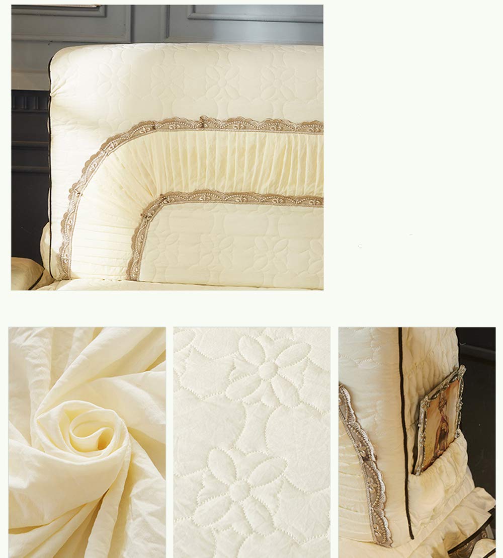 Stretchable Dustproof Headboard Slipcover Protector - Full Size Beige for Bedroom Decor | Easy to Install & Wash | Perfect for Home, Hotel & Airbnb Use