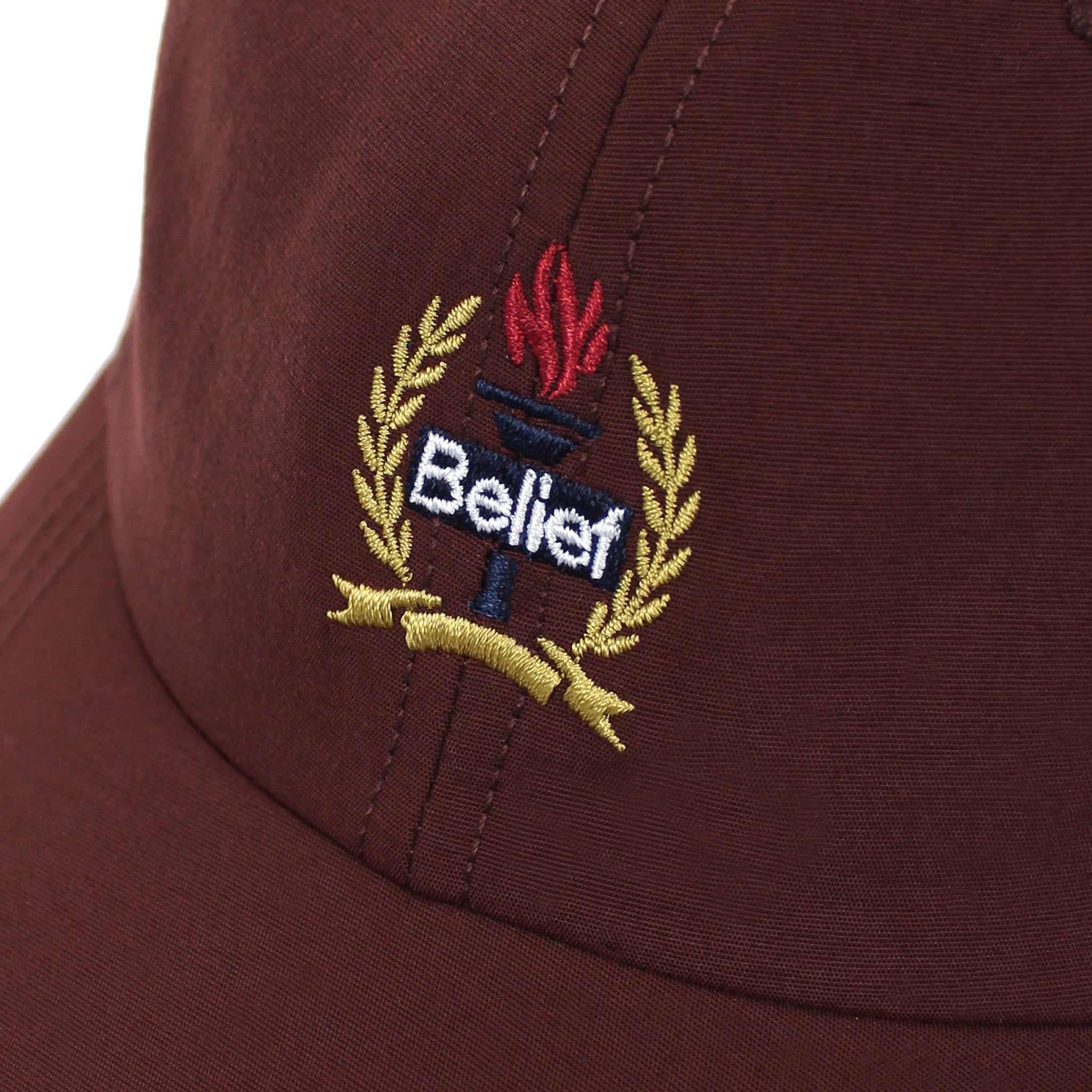 Belief NYC Liberty 6 Panel Baseball Cap - Stylish Burgundy Dad Hat for Men & Women - Perfect for Casual Outfits, Streetwear & Outdoor Activities