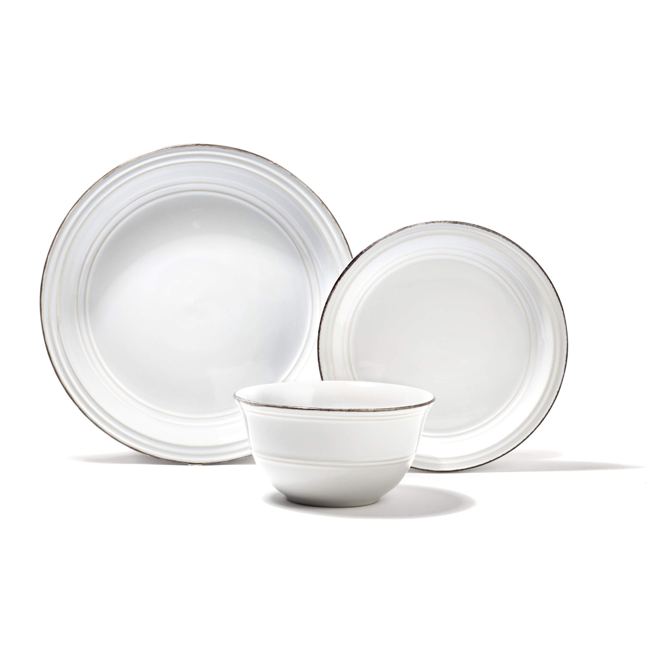 American Atelier Madelyn 12-Piece Casual Dinnerware Set - Stoneware Round Plates & Bowls for Everyday Dining & Entertaining - White Dinnerware Collection - Perfect for Family Meals, Dinner Parties & Unique Gifts