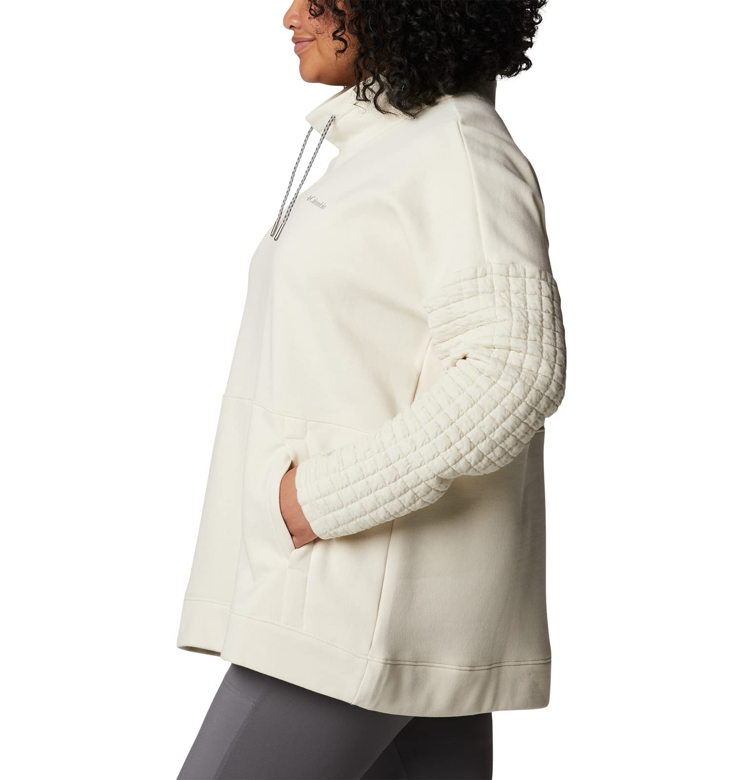 Columbia Women's Sunday Summit Oversized Funnel Neck Fleece Jacket - Chalk (Medium) | Warm Winter Outerwear for Hiking, Camping & Outdoor Adventures