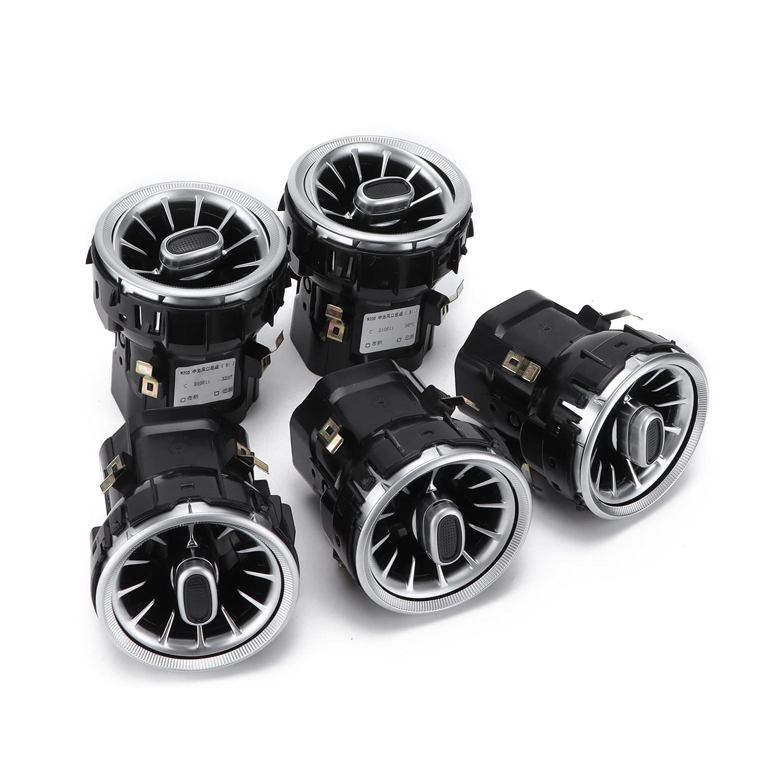 5pcs 64-Color LED Ambient Light Kit - Car Vent Turbine Outlet Lamp Replacement for Mercedes-Benz C/GLC Class - Enhance Interior Mood Lighting for Night Driving & Customizable Cabin Atmosphere