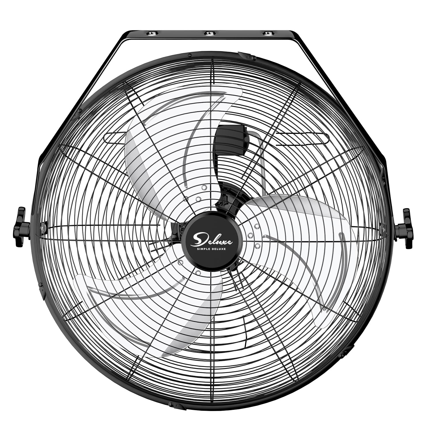 Simple Deluxe 18 Inch Industrial Wall Mount Fan - 3 Speed High Velocity Metal Fan for Warehouse, Greenhouse, Workshop, Patio, Factory & Basement Ventilation | Heavy Duty Cooling for Commercial & Industrial Spaces