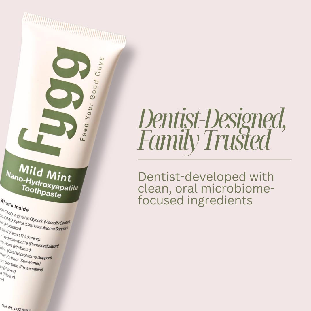 Fluoride Free Toothpaste with Nano Hydroxyapatite - Dentist Recommended Remineralizing & Whitening Toothpaste for Sensitive Teeth - Mild Mint Flavor - Safe for Adults & Kids (4oz) - Perfect for Daily Oral Care & Enamel Repair