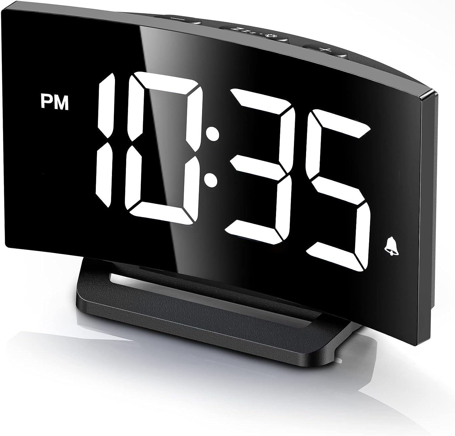 Mpow Digital Alarm Clock for Bedrooms & Kids - Curved Design with 6 Adjustable Brightness Levels & Battery Backup - Perfect for Nightstands, Bedside Tables, and Children's Rooms