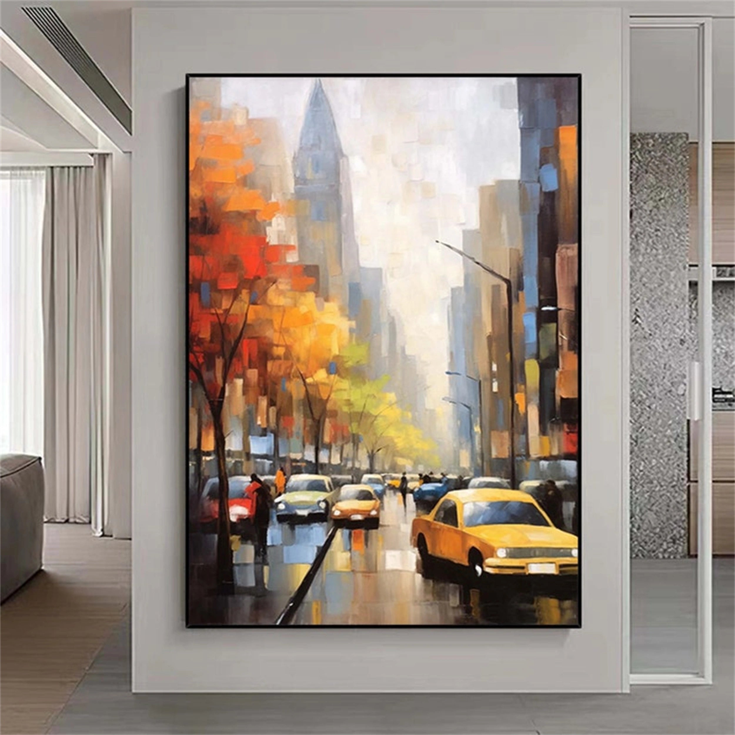 Urban Landscape Painting #UL 027 - Modern Wall Art for Home & Office Decor - Perfect for Living Room, Bedroom, or Workspace