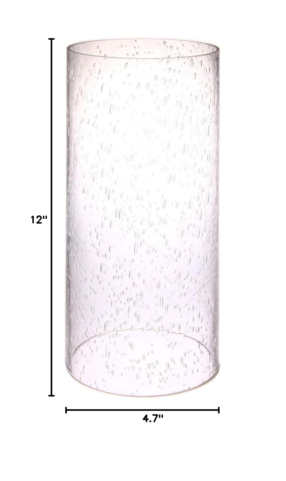 Large Clear Bubble Glass Cylinder Tube - 4.5x12 Inch Open Ended Lamp Shade Replacement for DIY Lighting, Home Decor & Scientific Experiments | Multiple Sizes Available