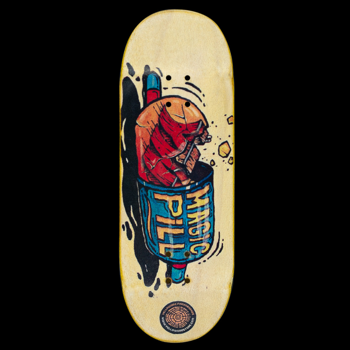 Yellowood Fingerboard Deck - Professional Mini Skateboard for Finger Tricks & Stunts | Perfect for Skateboard Enthusiasts & Collectors | Indoor & Outdoor Fun