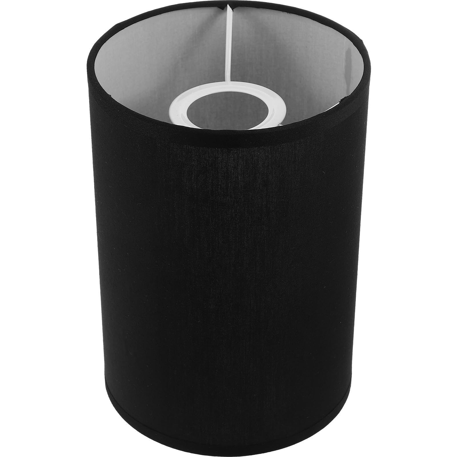 IMIKEYA Black Linen Drum Lamp Shade - E27 Table Lamp Replacement Shade, Cylinder Fabric Lampshade for Floor Lamps & Chandeliers - Perfect for Living Room, Bedroom & Office Decor