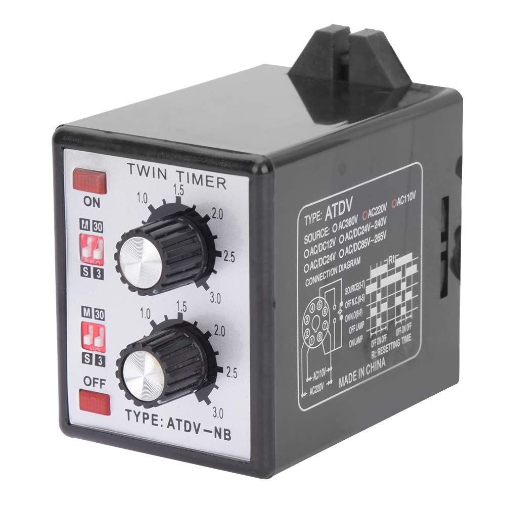 Timer Relay 250VAC 5A Resistive Load 0.2s Return Time Twin Timer Relay for Smart Home Automation & Control Circuits - Perfect for Lighting Systems, HVAC Controls & Industrial Equipment