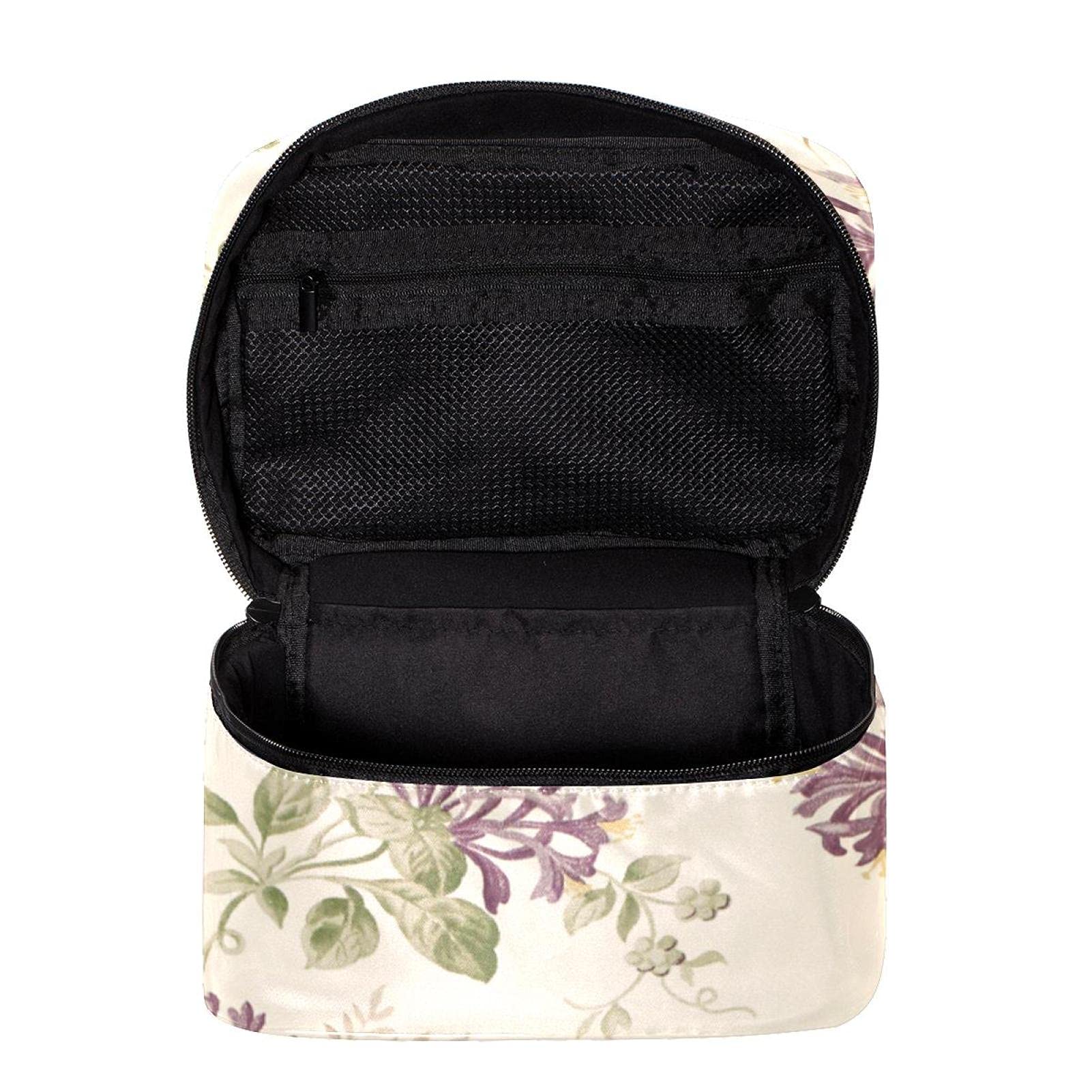 Premium Honeysuckle Trail Grape Floral Travel Makeup Bag - Large Cosmetic Organizer with Zipper for Women & Girls | Perfect for Vacation, Gym, and Daily Essentials Storage