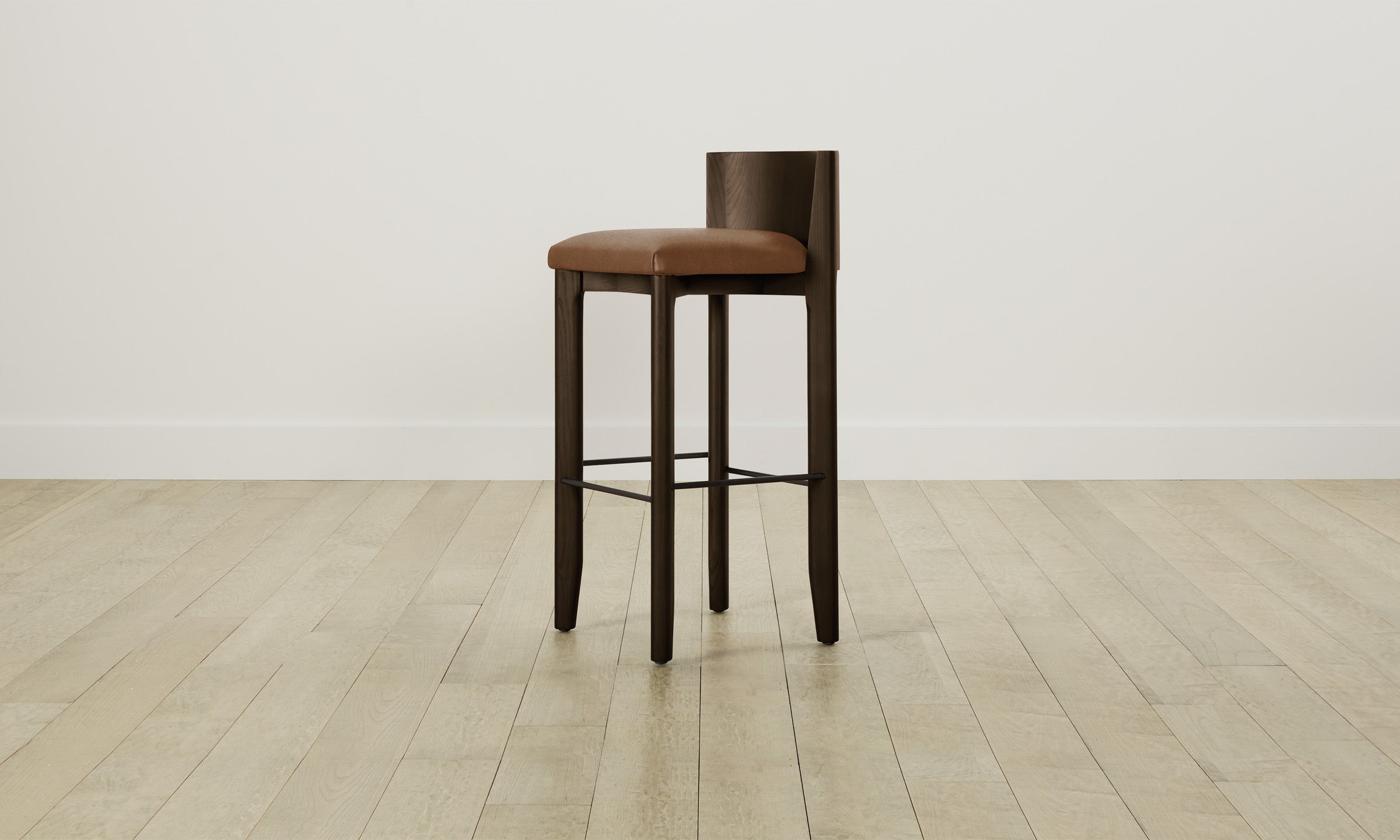 Premium Tuscan Leather Cognac Bar & Counter Stool - The Delancey - Modern Kitchen Island & Home Bar Seating for Dining & Entertaining