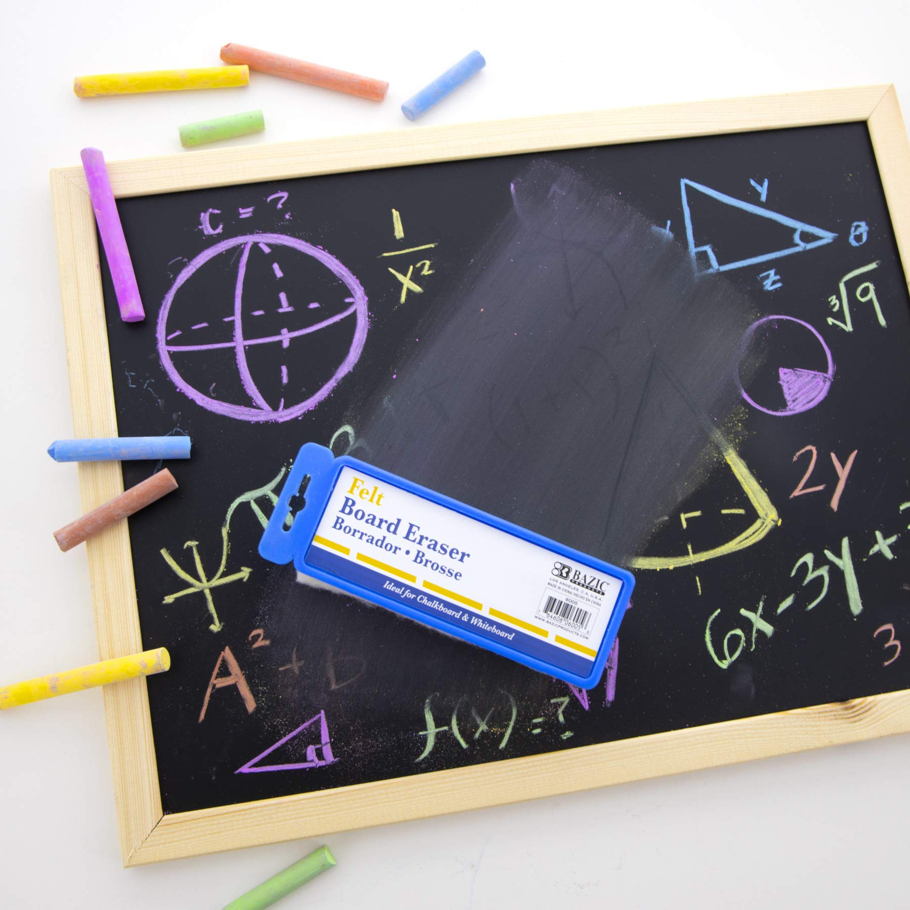 BAZIC 144-Pack Dustless Chalkboard & Whiteboard Erasers - Felt Blackboard Cleaner for Teachers, Classrooms & Offices - Ideal for Schools, Home Learning & Office Meetings