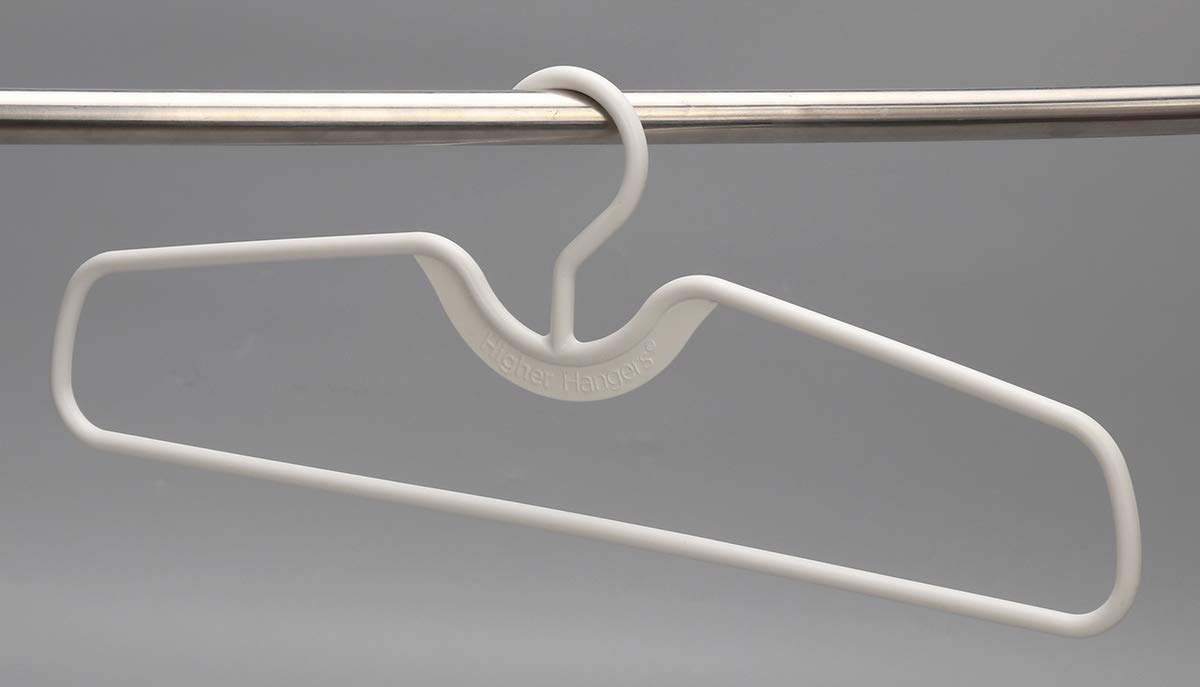 Higher Hangers 40-Pack Heavy Duty White Plastic Closet Organizers - 17 Inch Space Saving Clothes Hangers for Wrinkle-Free Storage | Perfect for Home, Apartment, Dorm, RV, Boat & Yacht Closet Organization