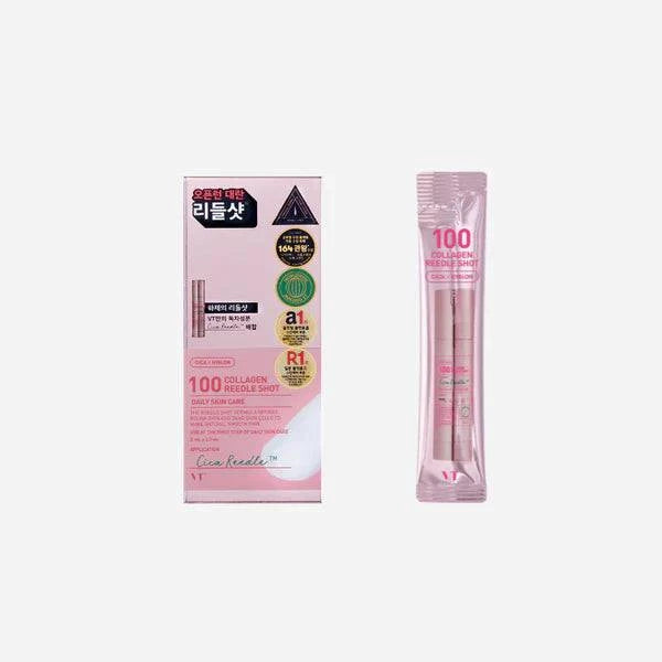 VT Collagen Reedle Shot 100 Stick Pouch 2mL x 10 Pack | Anti-Aging Skin Care Treatment | For Hydration & Wrinkle Reduction | Perfect for Daily Beauty Routine & Travel