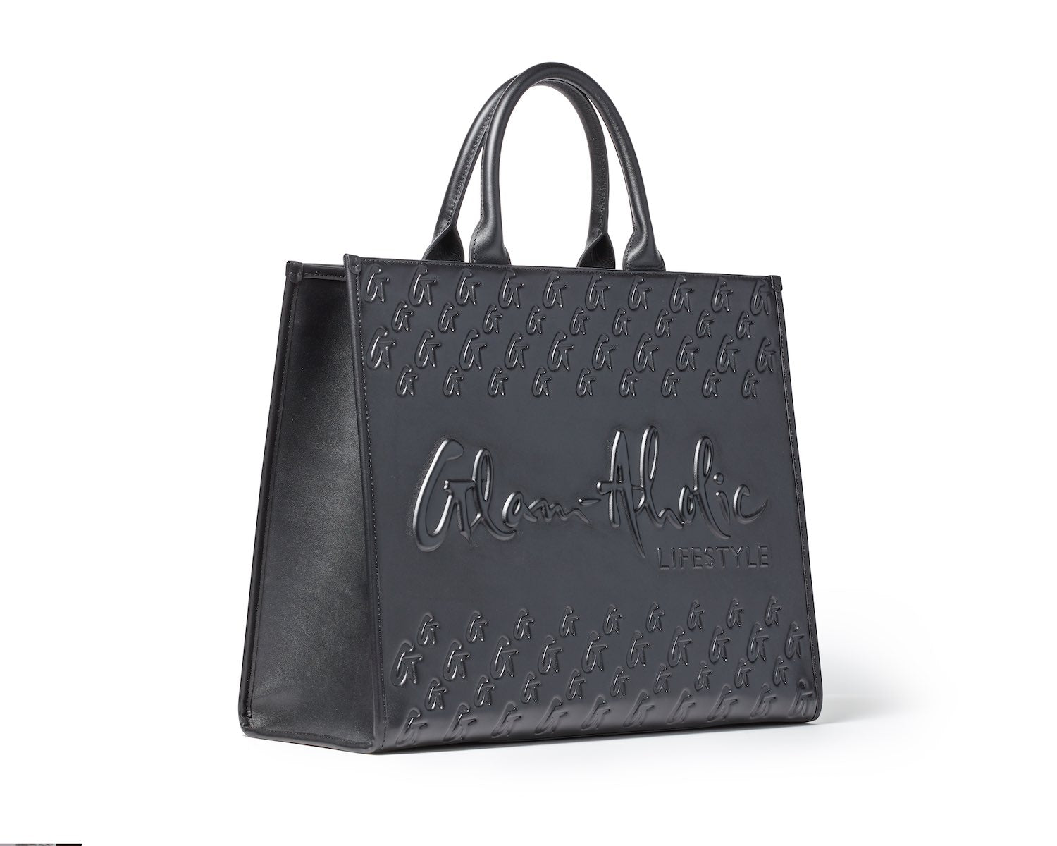Luxury Monogram Tote Bag for Women - Stylish Black Leather Handbag for Work, Travel & Everyday Use