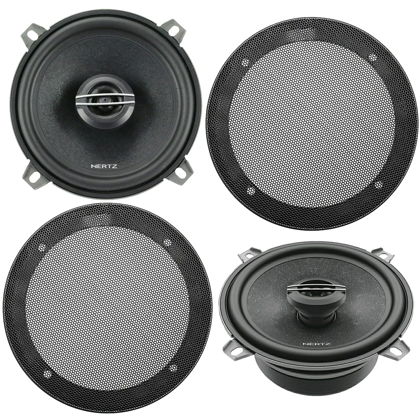 Hertz Cento CX130 5.25 Inch 150W 2-Way Coaxial Car Speakers with Universal Grilles - Premium Sound for Cars, Trucks & SUVs - Perfect for Upgrading Factory Audio System