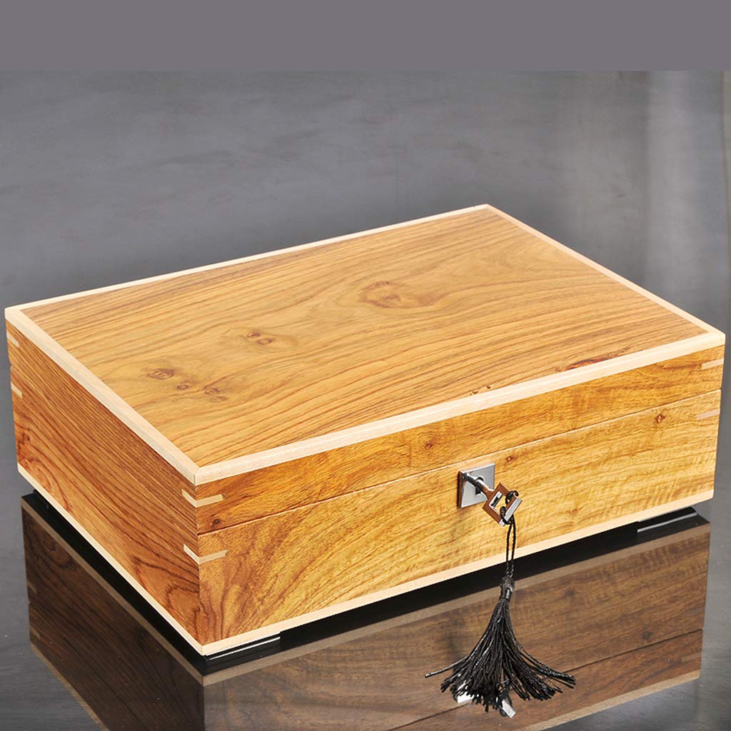 Premium Wooden Watch Box with Glass Top & Lockable Metal Lock - Luxury Jewelry Organizer for 10 Watches (Men & Women) - Perfect for Watch Collectors, Gift Giving & Home Display