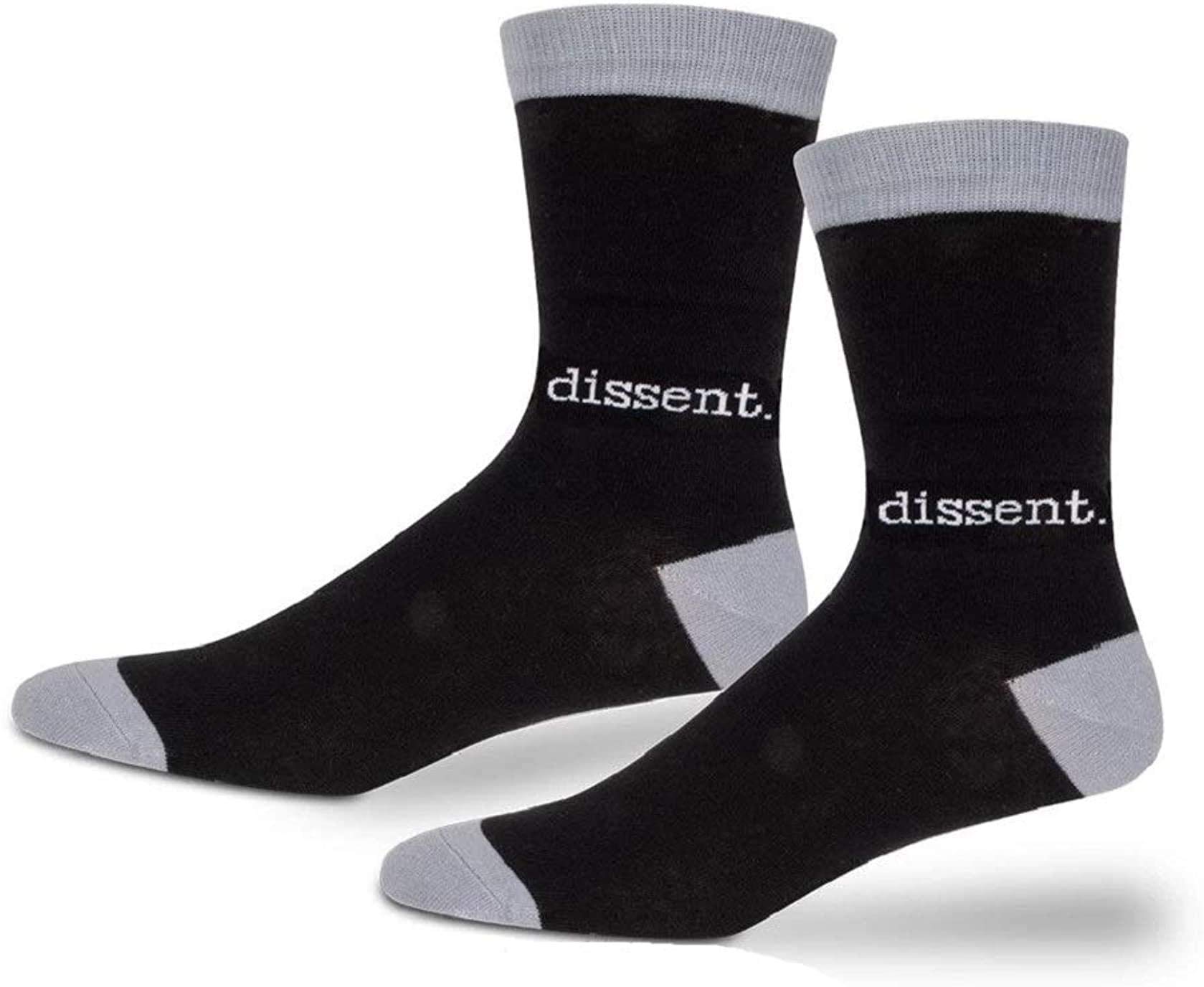 ARCHIE MCPHEE Dissent Women's Crew Socks - Black & Gray Striped Cotton Ankle Socks for Protest, Work & Everyday Wear