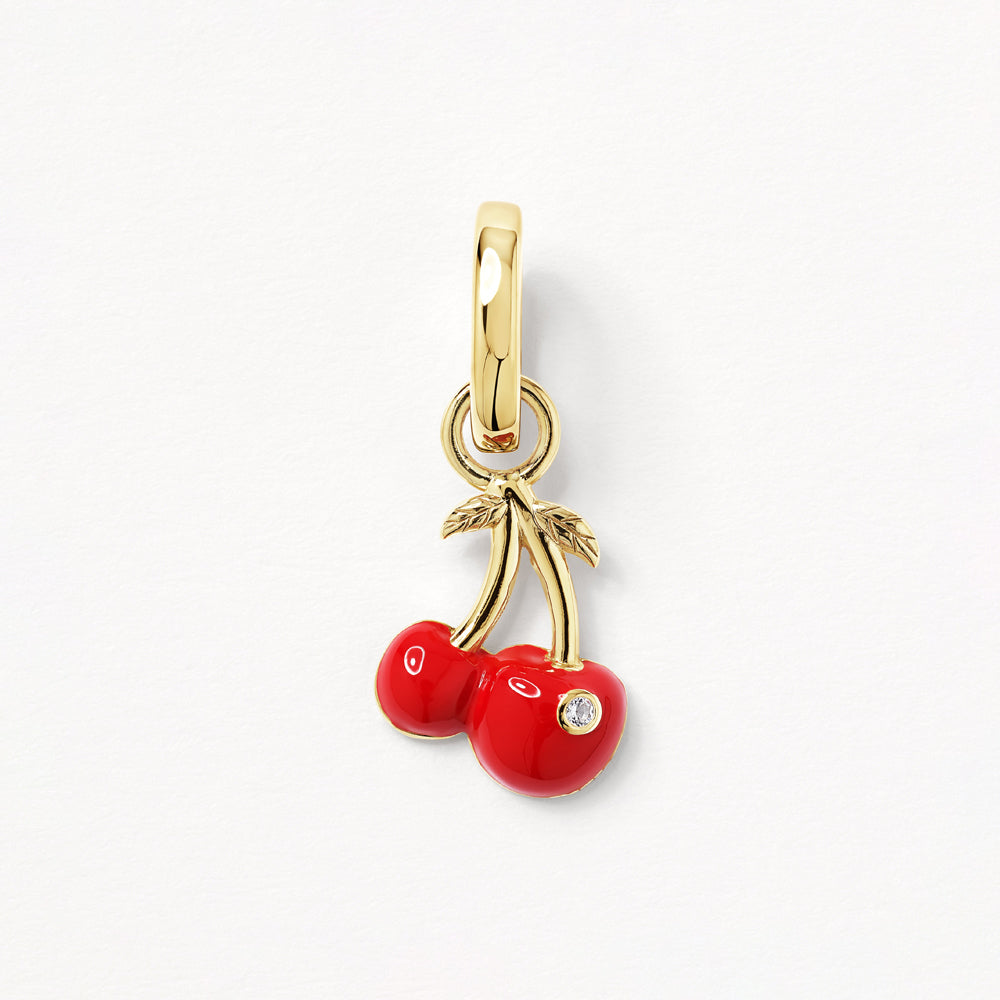 Elegant Gold Cherry Charm Pendant Necklace - Perfect for Valentine's Day Gifts & Everyday Jewelry