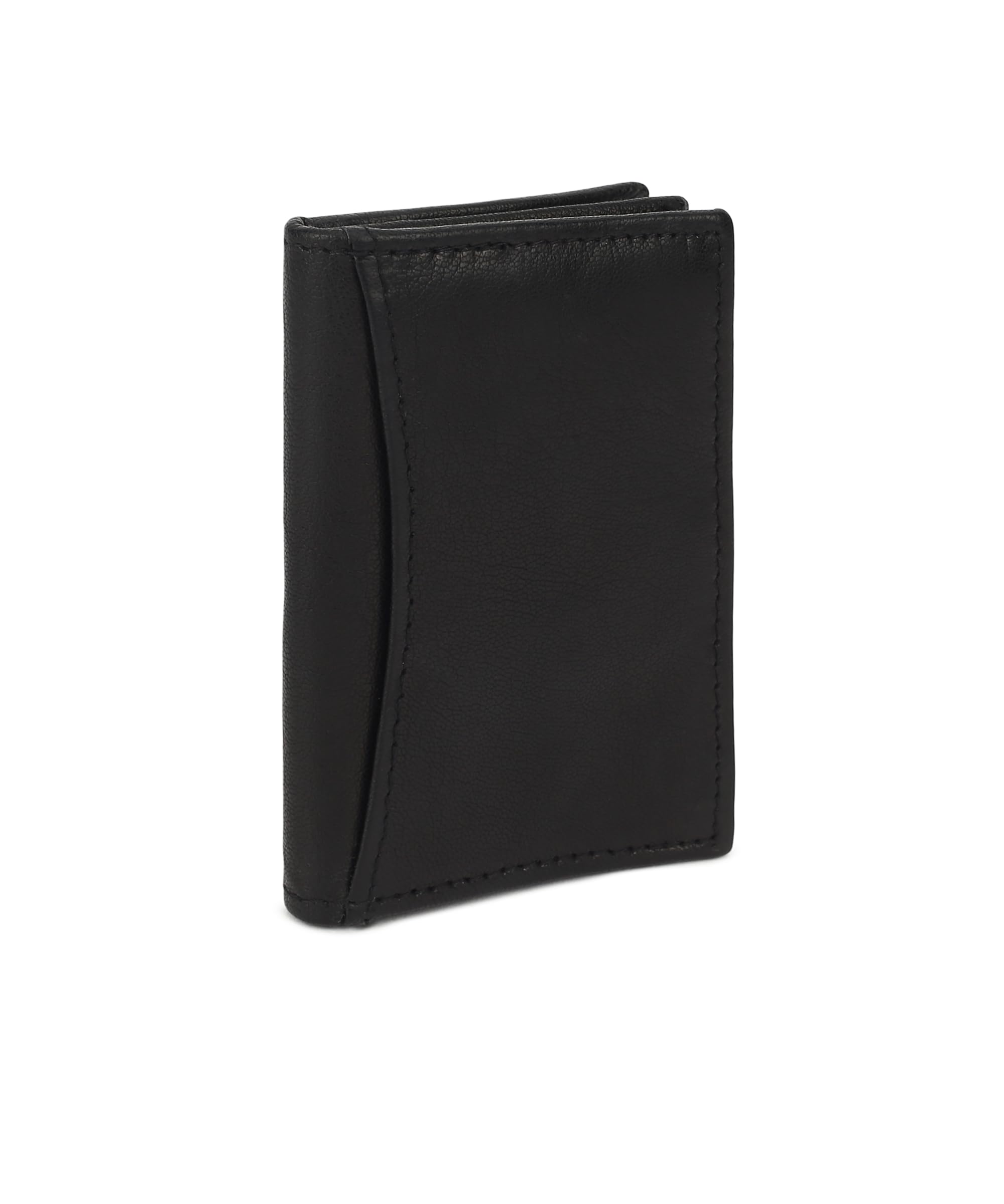 Leather Credit Card Holder & ID Wallet - Slim RFID Blocking Bifold Design for Men | Premium Black Genuine Leather | Perfect for Everyday Carry, Travel & Business Use