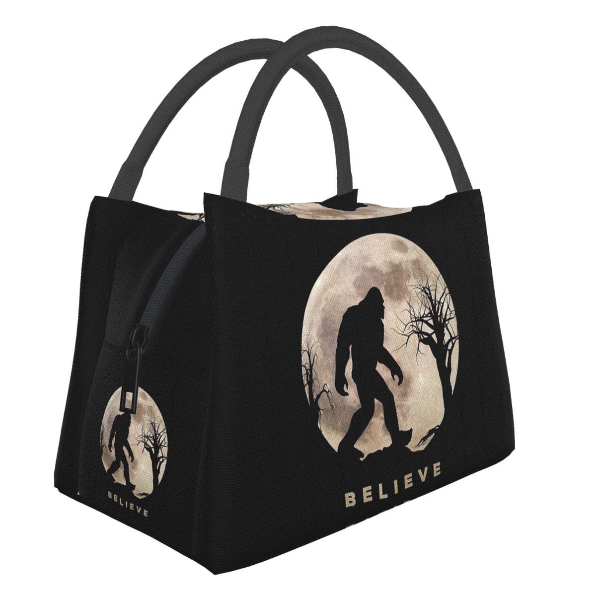 Funny Bigfoot Sasquatch Full Moon Insulated Lunch Bag - Reusable Tote Lunch Box for Men & Women - Perfect for Work, Picnic, Travel & Outdoor Adventures