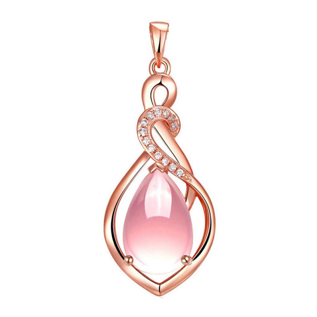 Elegant Gold Crystal Pink Rose Pendant Necklace for Women & Teen Girls - Fashion Statement Jewelry for Parties, Dates & Special Occasions