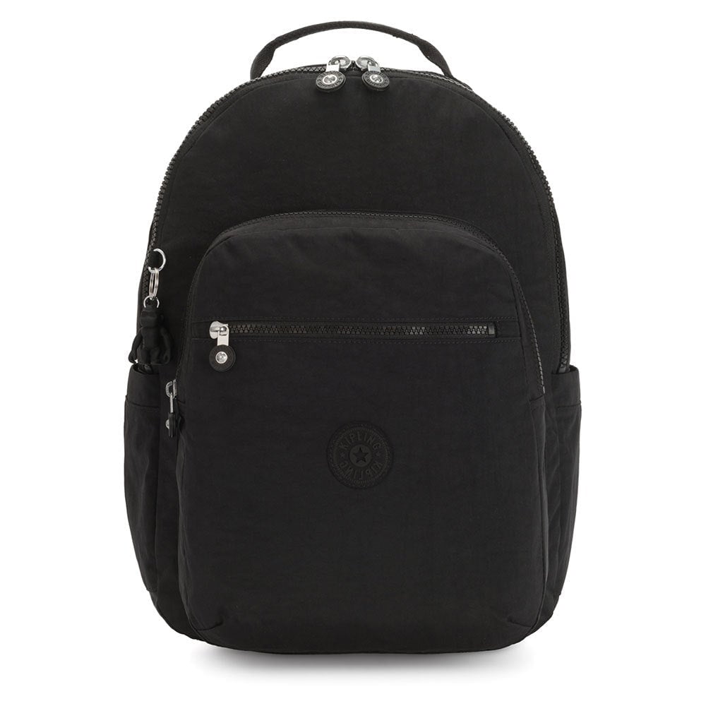 Kipling Seoul Large 15 Laptop Backpack for Women & Men - Lightweight Durable Travel & Work Backpack with USB Charging Port - True Black 2 - Perfect for Office, School, Commuting & Business Trips