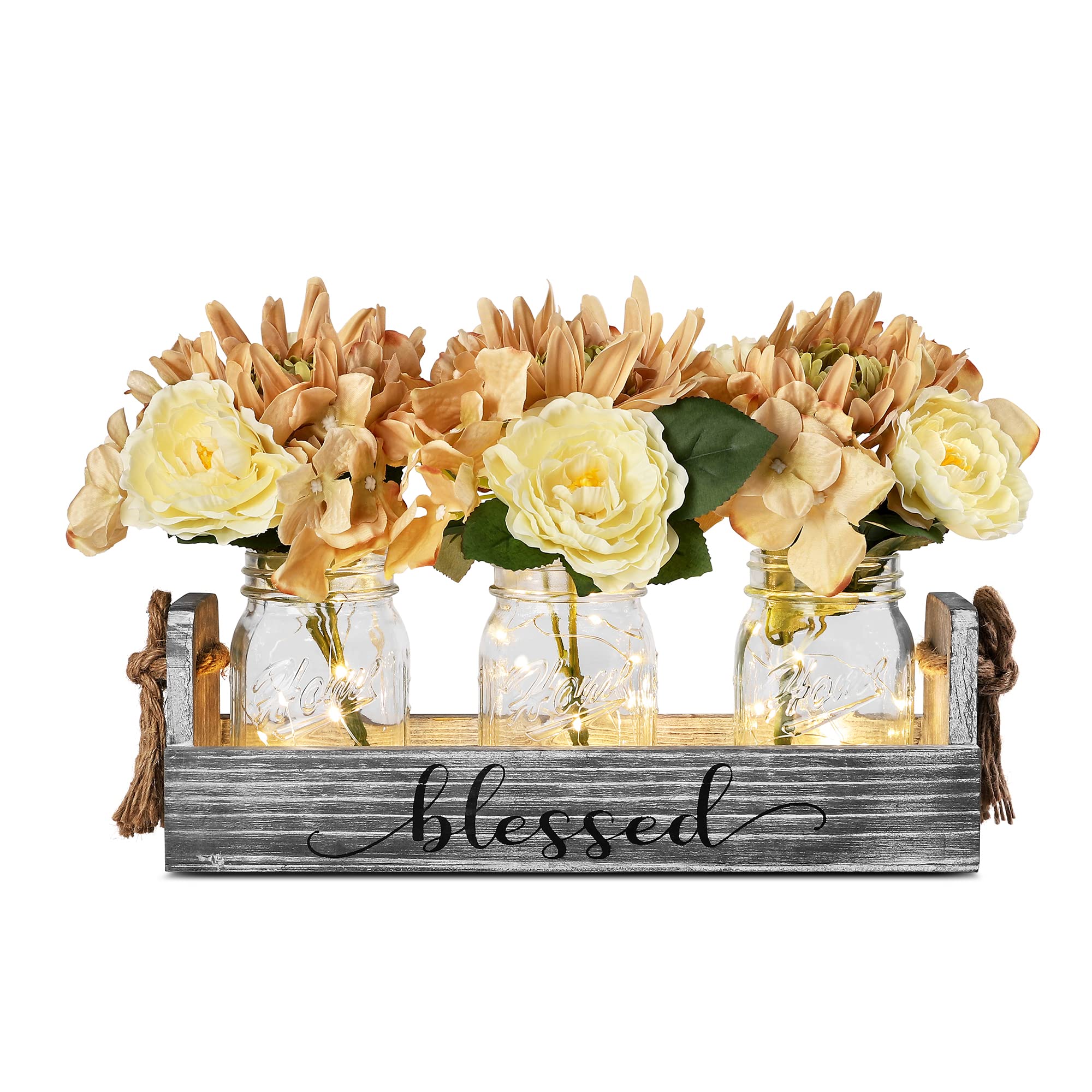 LED Fairy Lights Table Centerpiece - Elegant Dining Room Decor, Kitchen Utensil Holder, Coffee Table Display, Mantle & Home Decor | Perfect for Weddings, Parties & Holiday Decorations