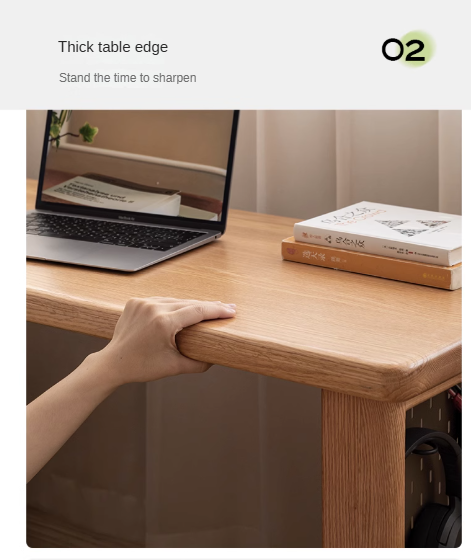 Solid Oak Wood Corner Desk for Home Office - Compact & Stylish Workspace Solution for Small Spaces, Apartments & Dorm Rooms